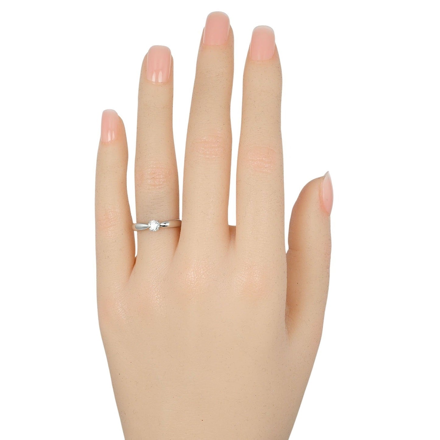 Tiffany&Co. Ring 0.24Ct Pt950Platinum, Diamond Silver Harmony Solitaire Women