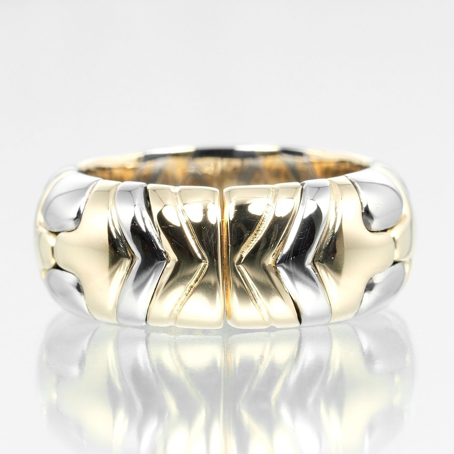 Bvlgari Ring K18 Yellow Gold, Stainless Steel Silver Al Beare Women