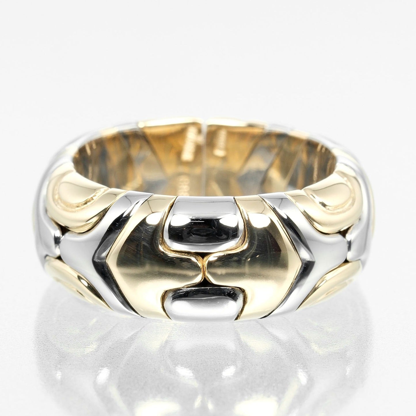 Bvlgari Ring K18 Yellow Gold, Stainless Steel Silver Al Beare Women