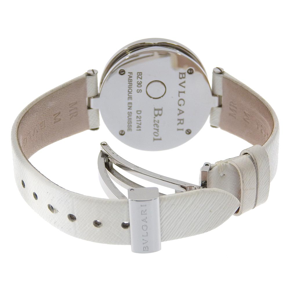 Bvlgari Watches Quartz Bz30Fdsl Stainless Steel , Leather White Be Zero One B-Zero1 White Shell