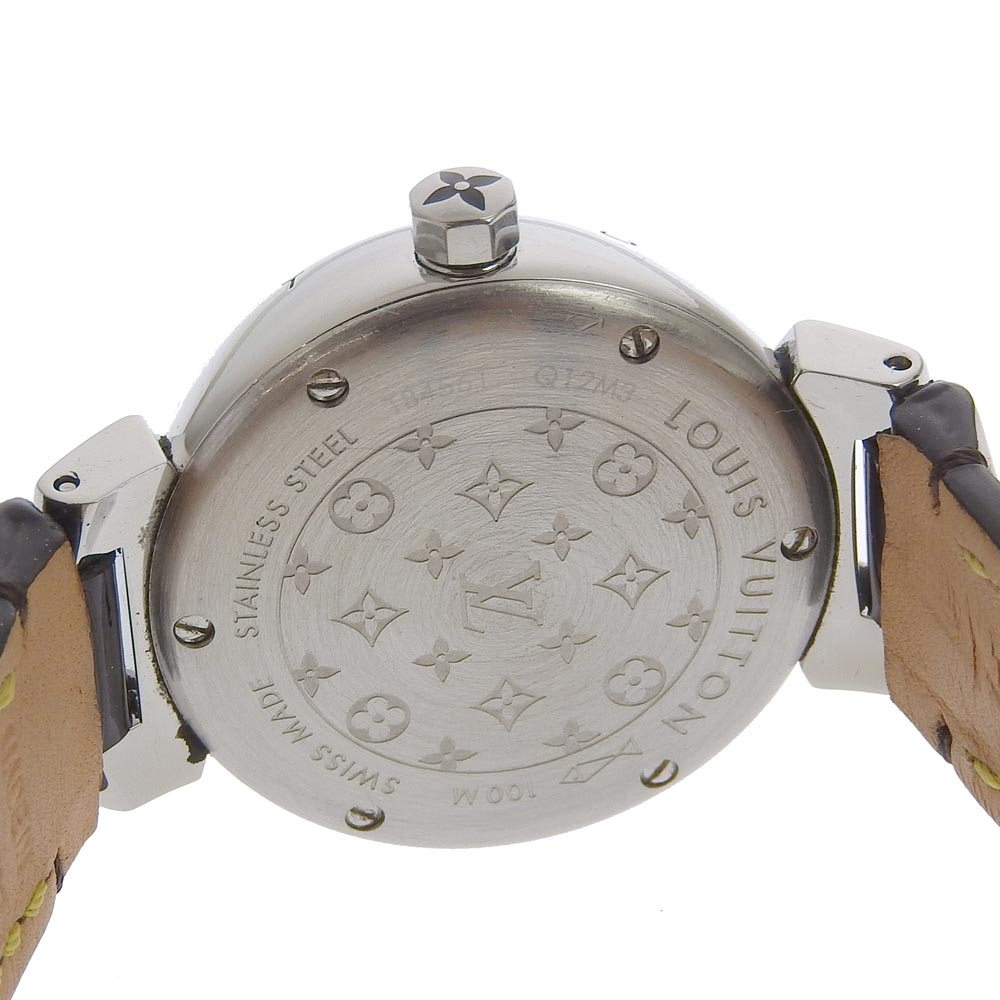 Louis Vuitton Watches Quartz Q12M3 Stainless Steel, Monogram Vernis Wine-Red Disc Dearmon Pm