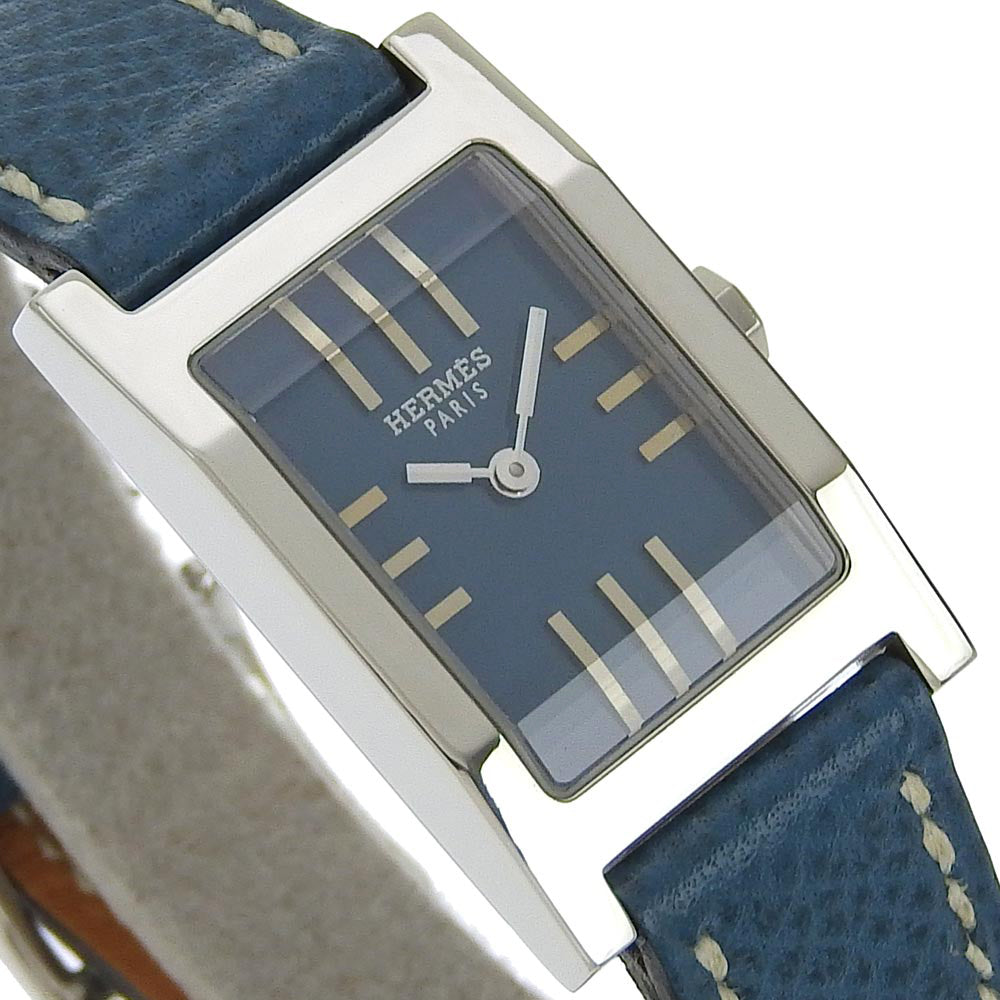Hermes Watches Quartz Ta1.210 Stainless Steel , Leather Blue Tandem Blue Dial Women