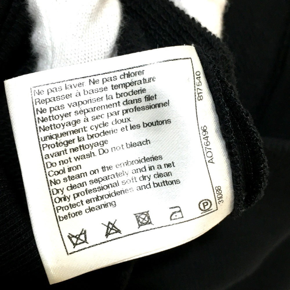 Chanel Sweat P52492 Cotton, Wool Black X Blue 15B Camellia Decoration Shoulder Zipper Women 36