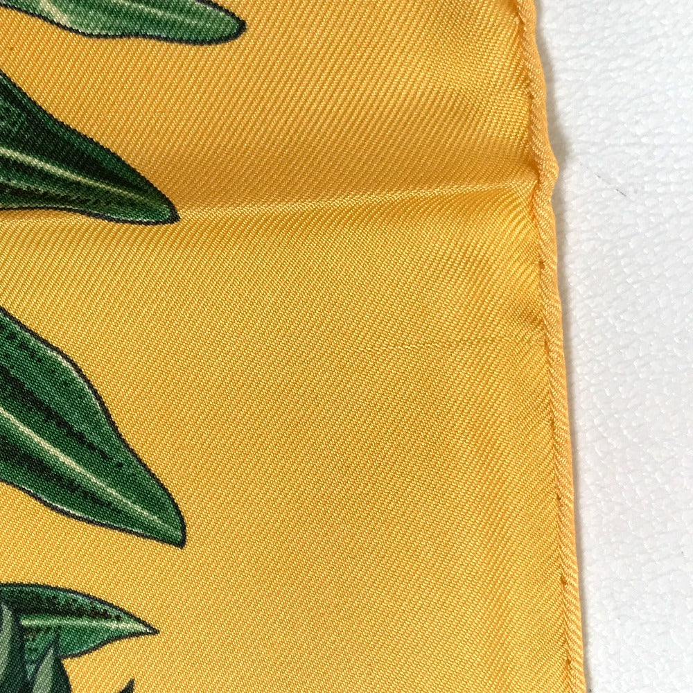 Hermes Scarf Silk Yellow X Green Carre90 Passiflores Passion Flower Women