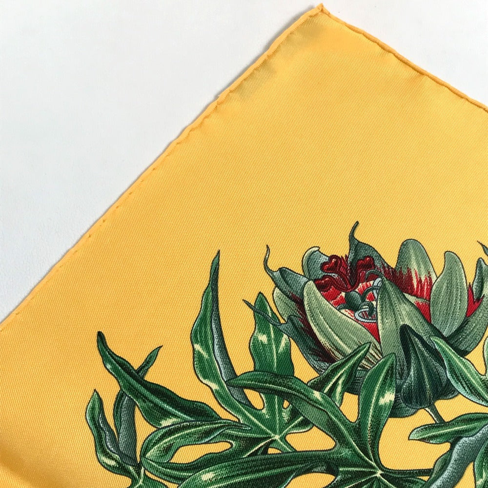 Hermes Scarf Silk Yellow X Green Carre90 Passiflores Passion Flower Women