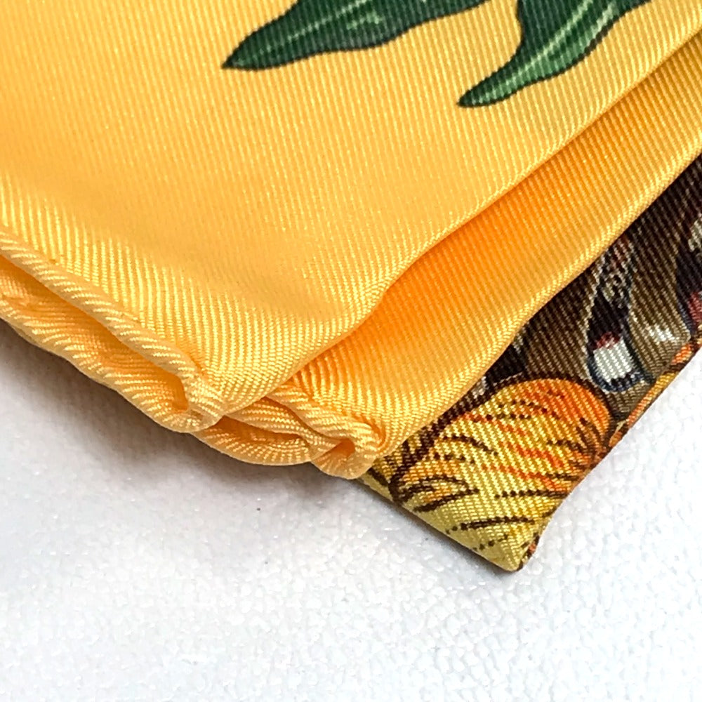 Hermes Scarf Silk Yellow X Green Carre90 Passiflores Passion Flower Women