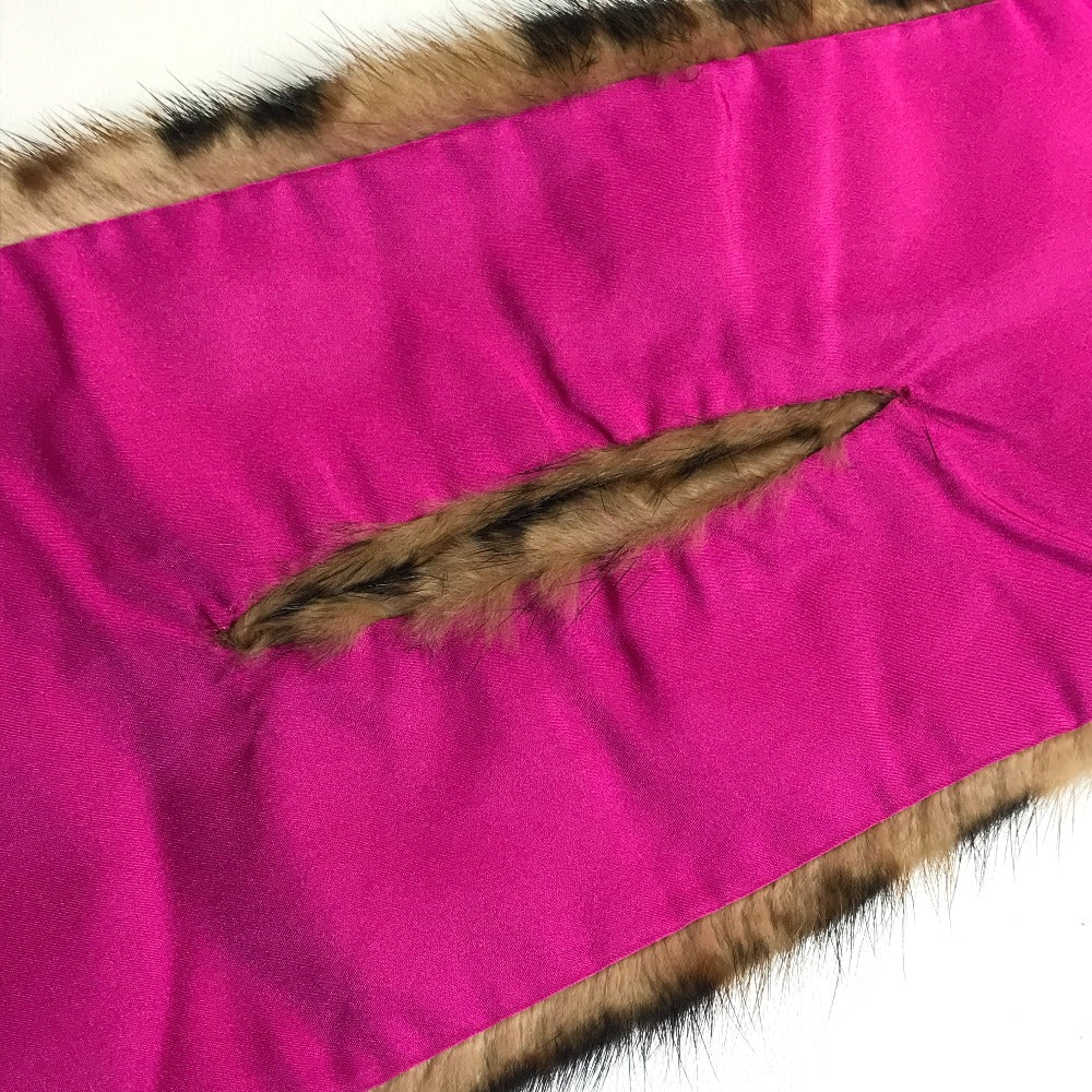 Louis Vuitton Scarf M72245 Fur, Silk Brown X Pink Leopard Leopard Print Leopard Escharpe Vizon Women