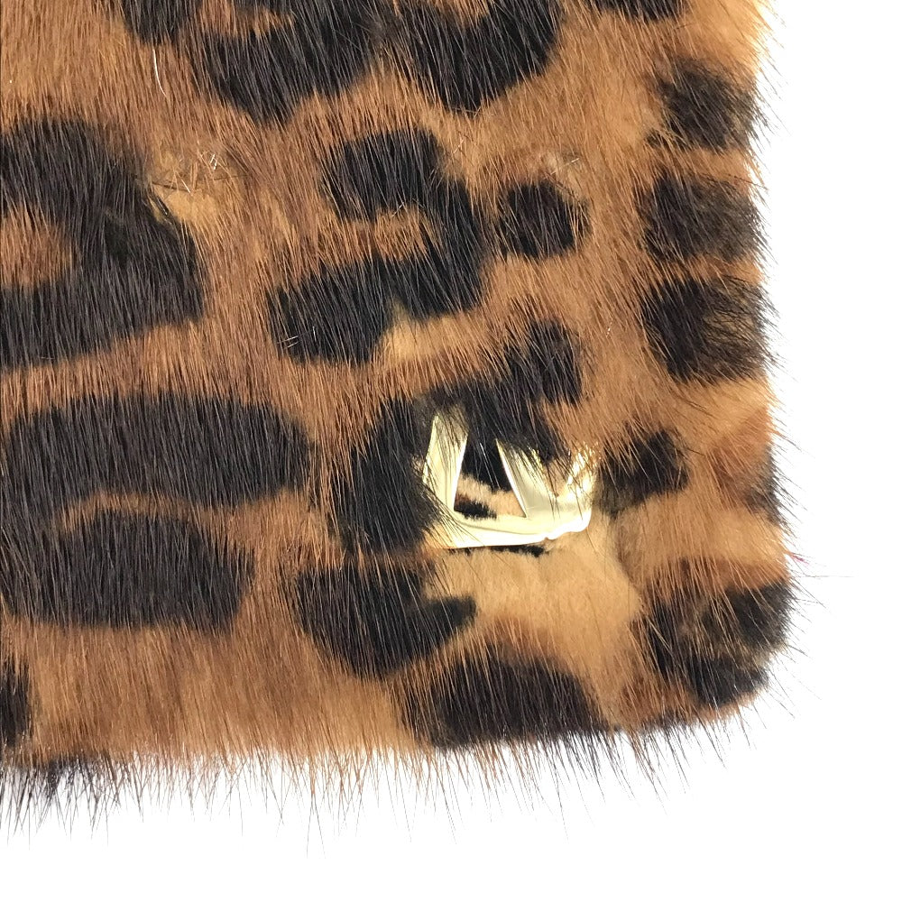 Louis Vuitton Scarf M72245 Fur, Silk Brown X Pink Leopard Leopard Print Leopard Escharpe Vizon Women