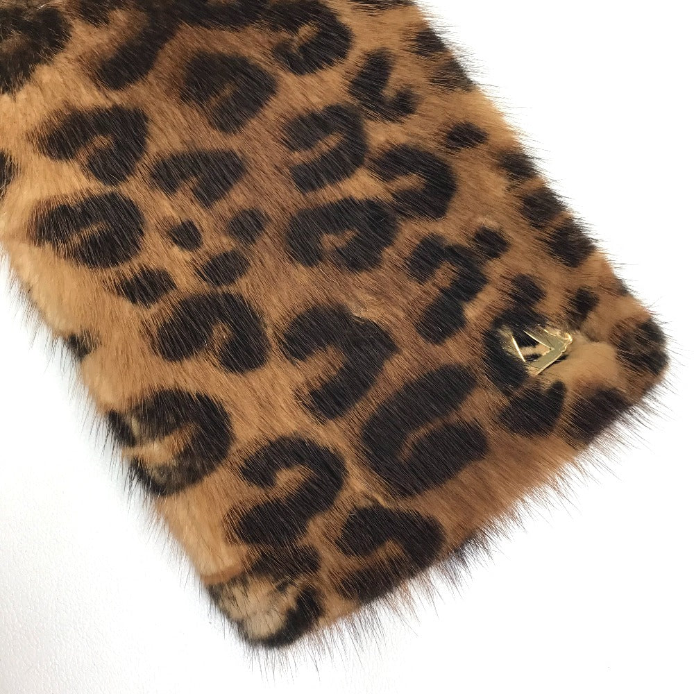 Louis Vuitton Scarf M72245 Fur, Silk Brown X Pink Leopard Leopard Print Leopard Escharpe Vizon Women