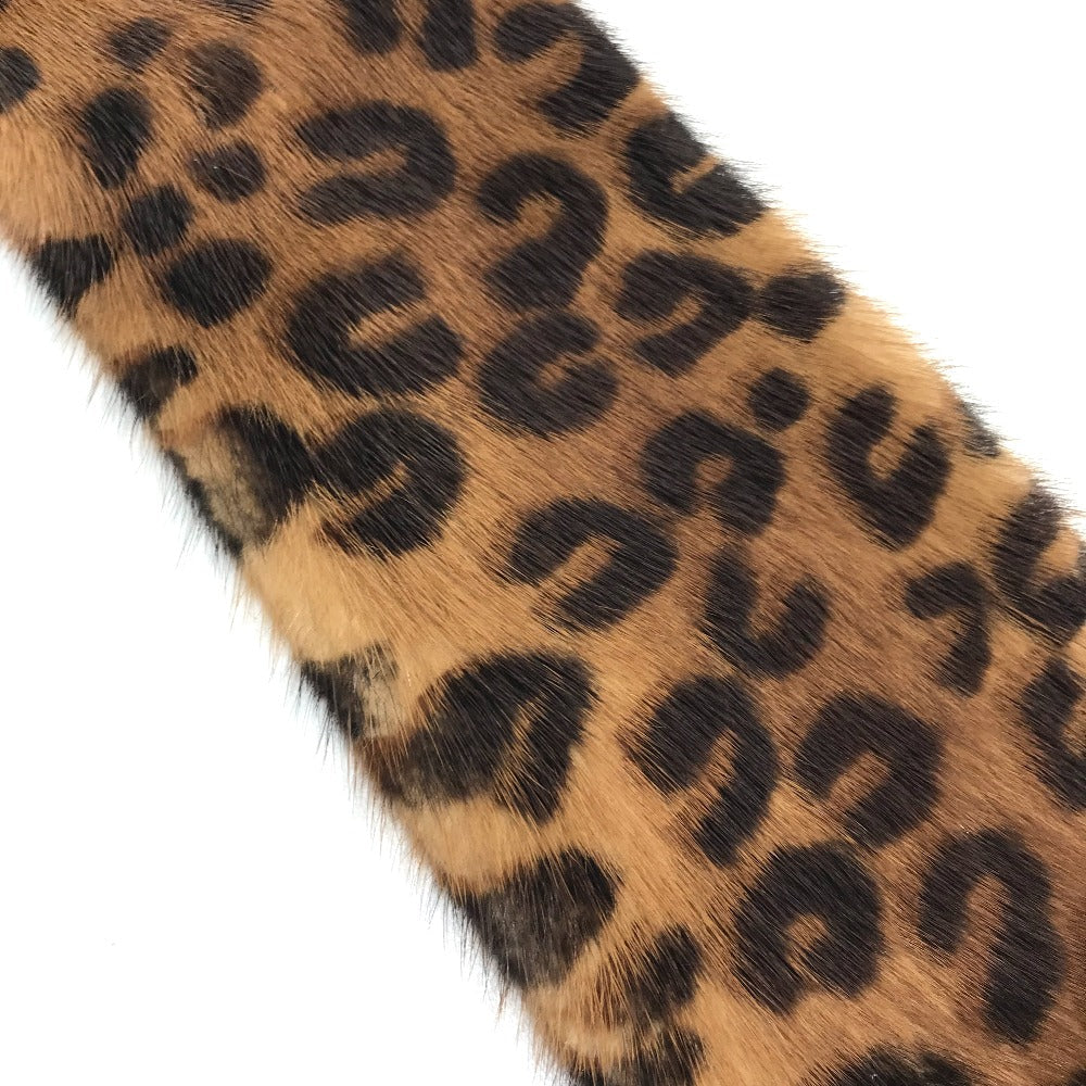 Louis Vuitton Scarf M72245 Fur, Silk Brown X Pink Leopard Leopard Print Leopard Escharpe Vizon Women