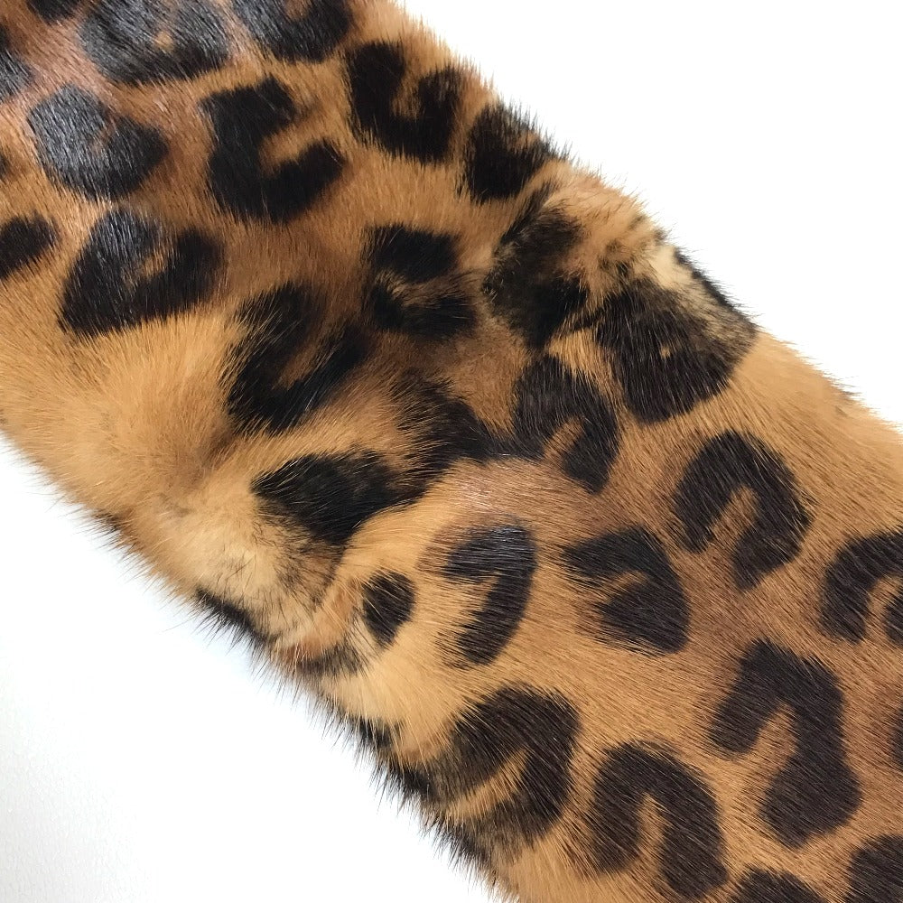 Louis Vuitton Scarf M72245 Fur, Silk Brown X Pink Leopard Leopard Print Leopard Escharpe Vizon Women