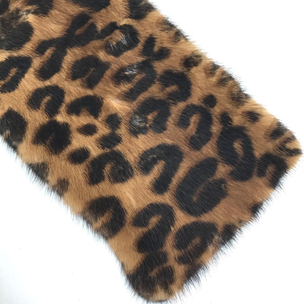 Louis Vuitton Scarf M72245 Fur, Silk Brown X Pink Leopard Leopard Print Leopard Escharpe Vizon Women