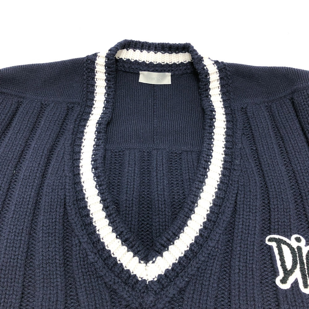 Dior Sweater 033M630At171 Wool Navy X White Logo Sean Stussy Mens Xxl