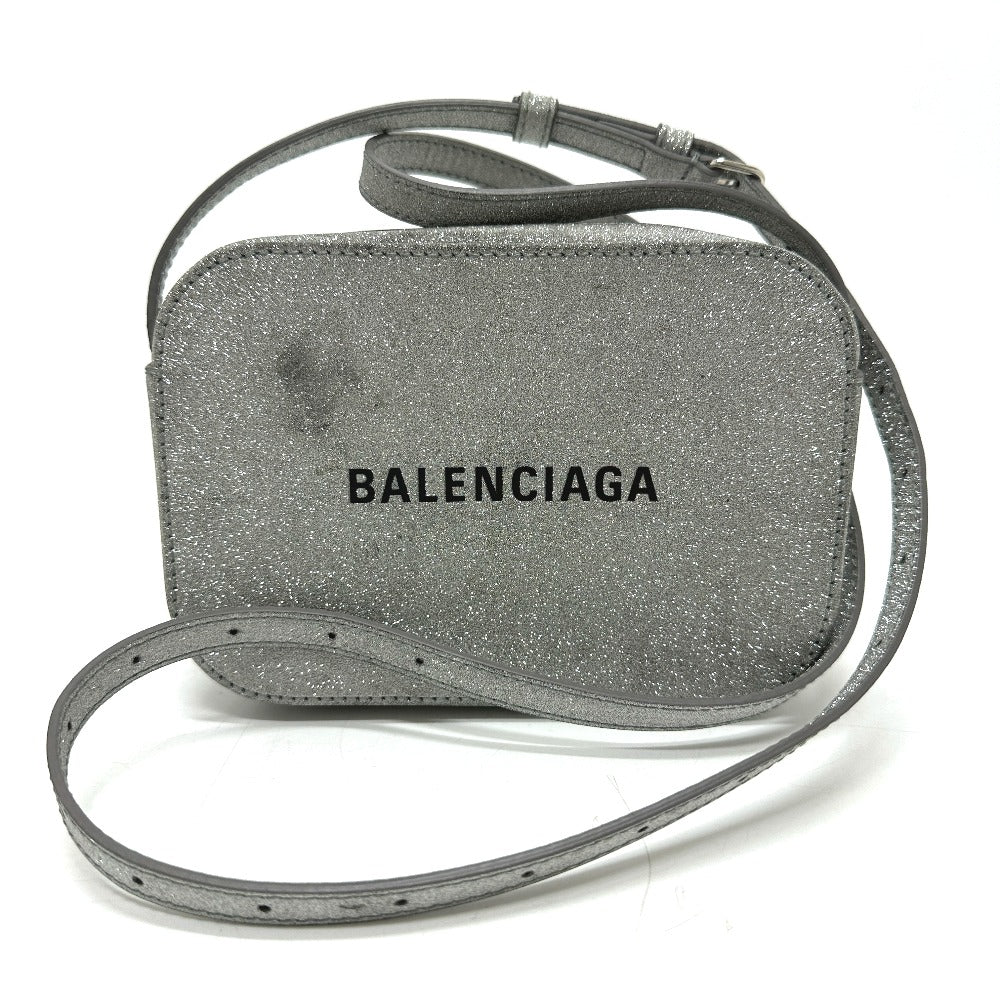 Balenciaga Shoulder Bag 552372 Leather Silver Logo Everyday Camera Bag Women