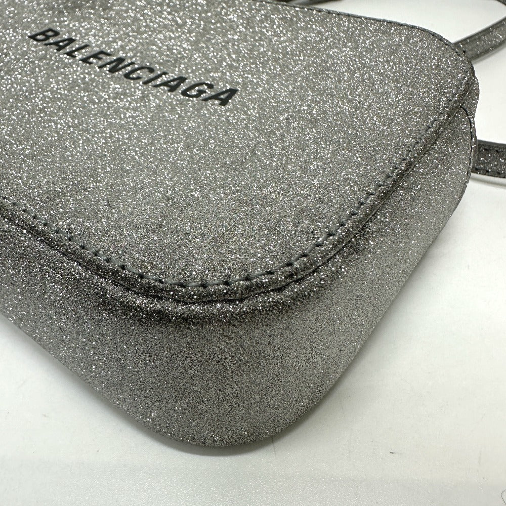 Balenciaga Shoulder Bag 552372 Leather Silver Logo Everyday Camera Bag Women