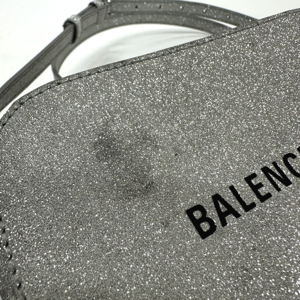 Balenciaga Shoulder Bag 552372 Leather Silver Logo Everyday Camera Bag Women