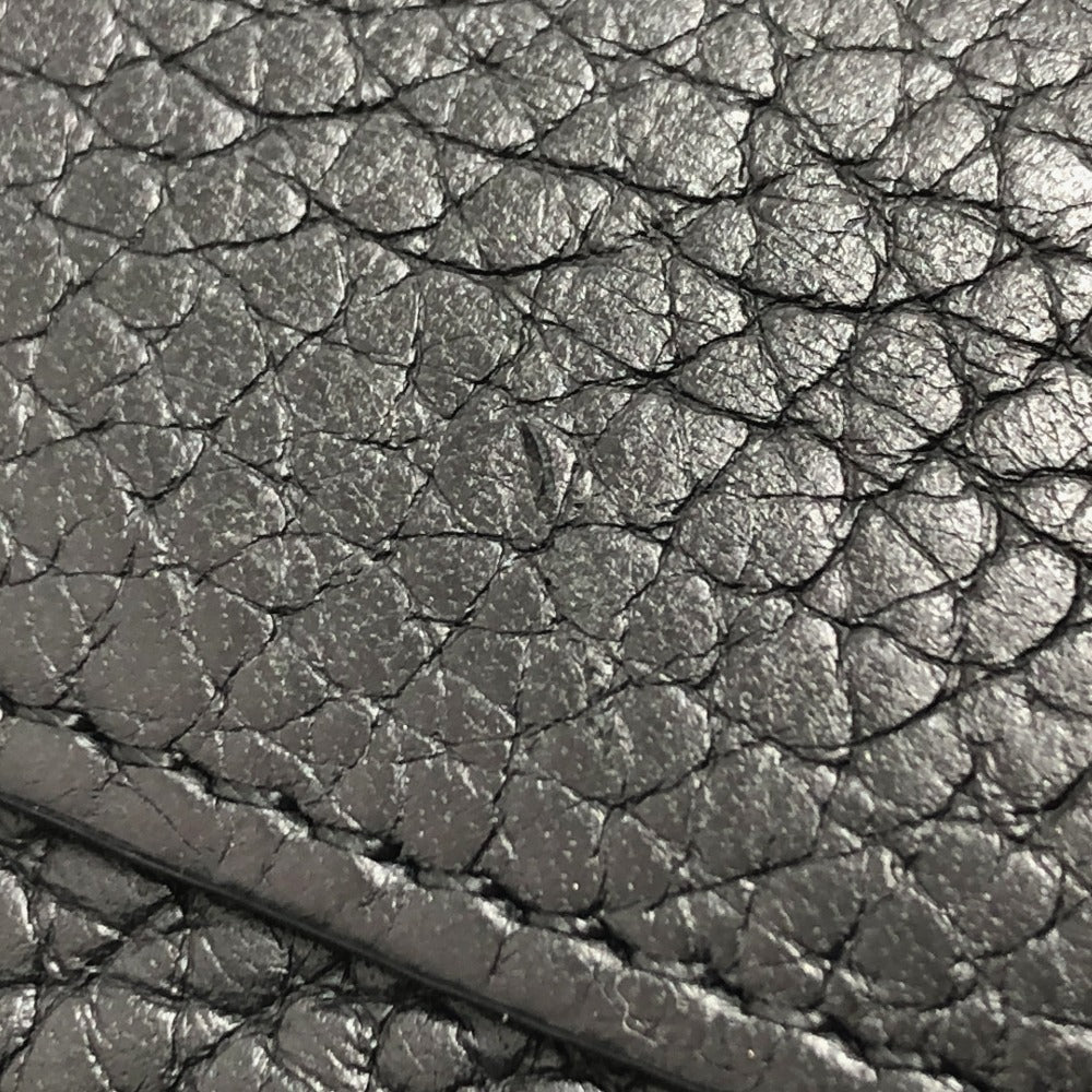 Louis Vuitton Long Wallet Purse M61248 Taurillon Clemence Leather Black Lv Logo Portefeuille