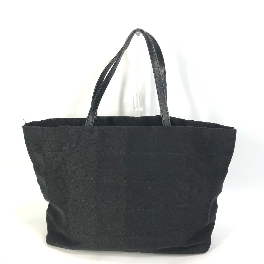Chanel Tote Bag A15991 Nylon / Leather Black Cc Coco Mark New Travel Line Mm Women