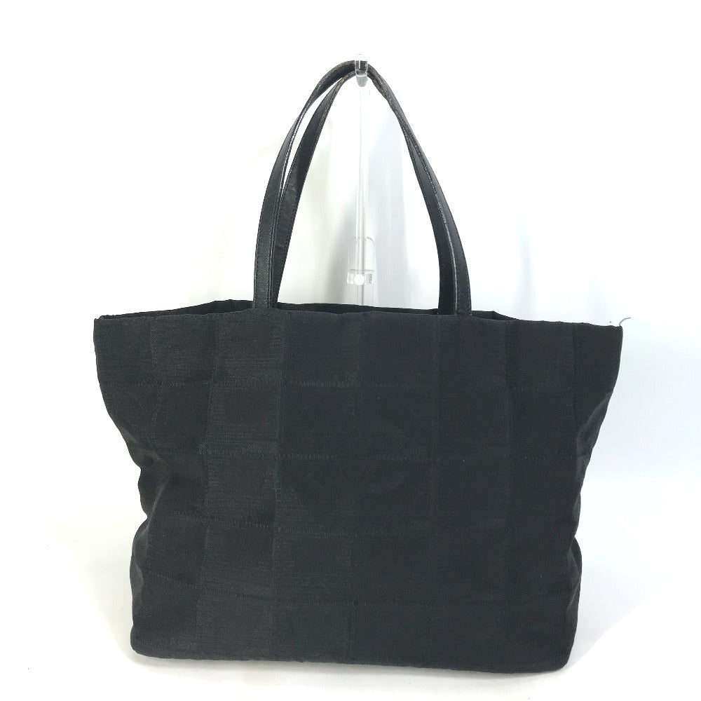 Chanel Tote Bag A15991 Nylon / Leather Black Cc Coco Mark New Travel Line Mm Women