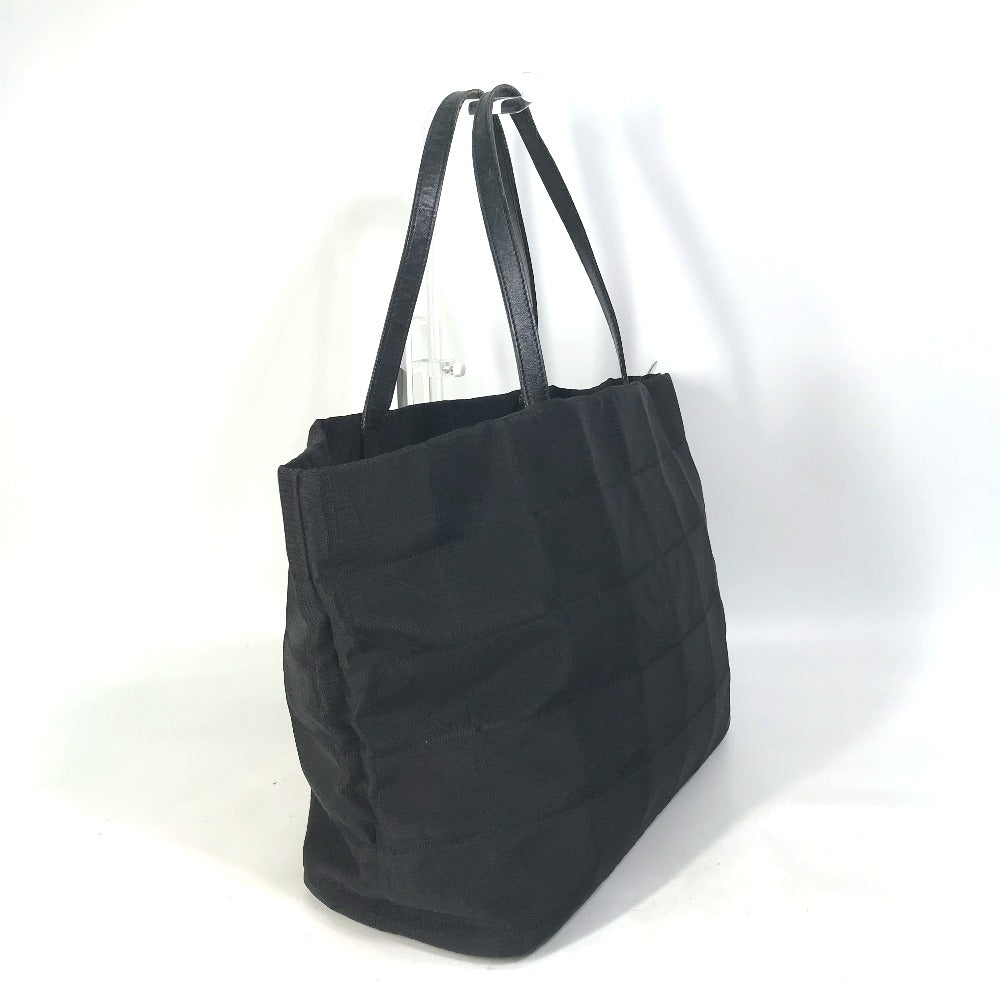 Chanel Tote Bag A15991 Nylon / Leather Black Cc Coco Mark New Travel Line Mm Women