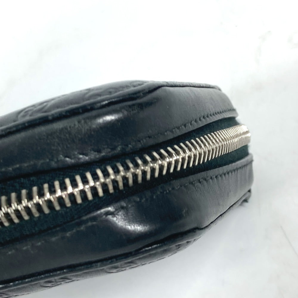 Gucci Long Wallet Purse 278635 Leather Black Gg Micro Guccisima Unisex(Unisex)