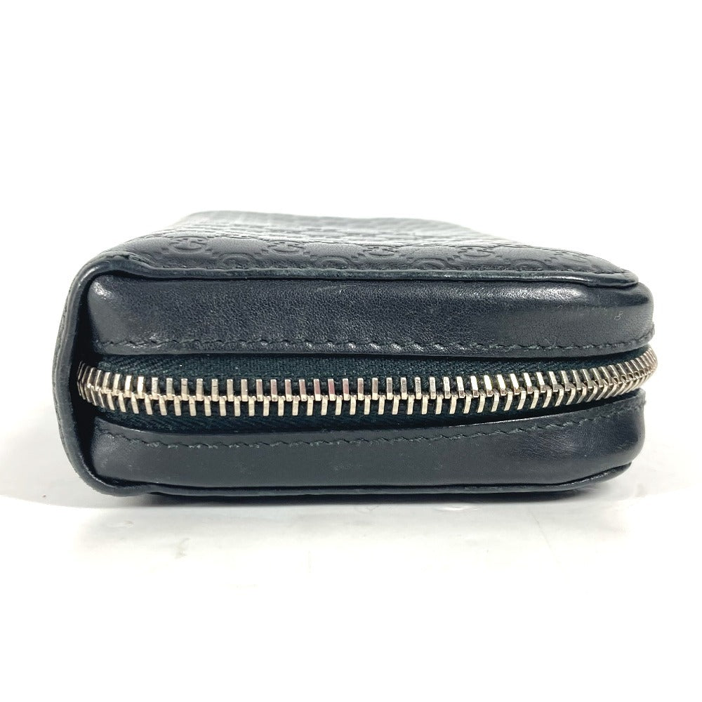 Gucci Long Wallet Purse 278635 Leather Black Gg Micro Guccisima Unisex(Unisex)