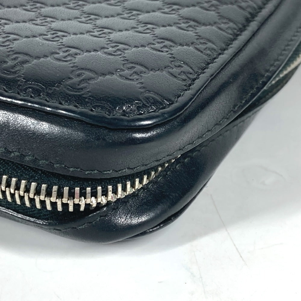 Gucci Long Wallet Purse 278635 Leather Black Gg Micro Guccisima Unisex(Unisex)