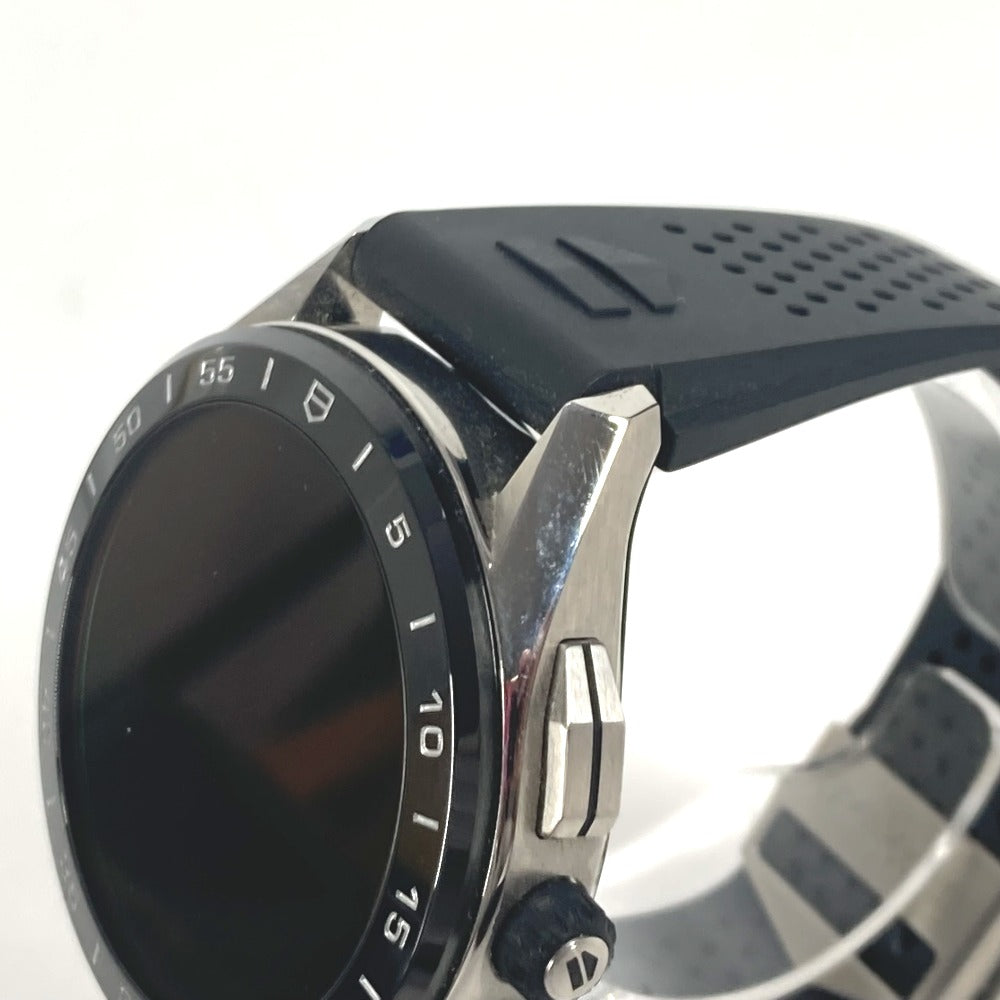 Tag Heuer Watches Quartz Sbg8A10 Stainless Steel, Rubber Black Smart Watch Connected Black Dial Mens