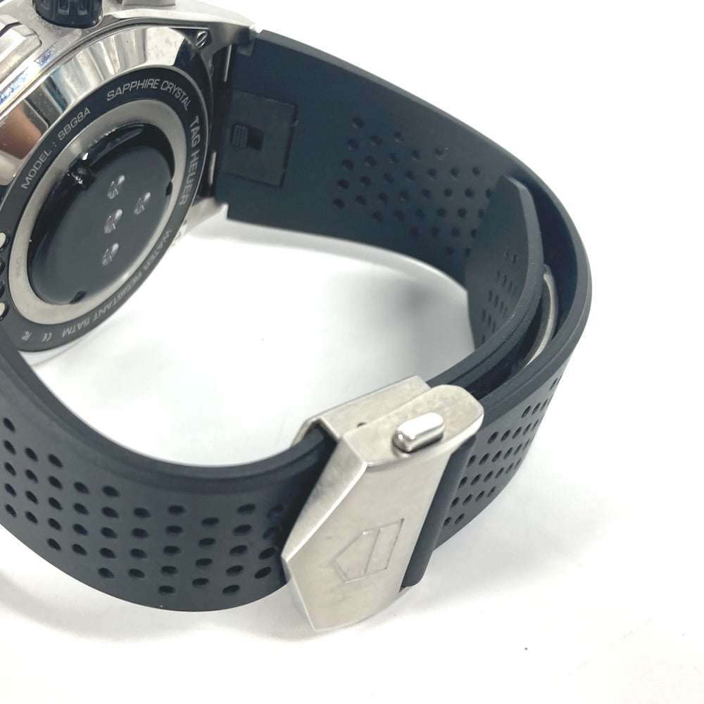 Tag Heuer Watches Quartz Sbg8A10 Stainless Steel, Rubber Black Smart Watch Connected Black Dial Mens