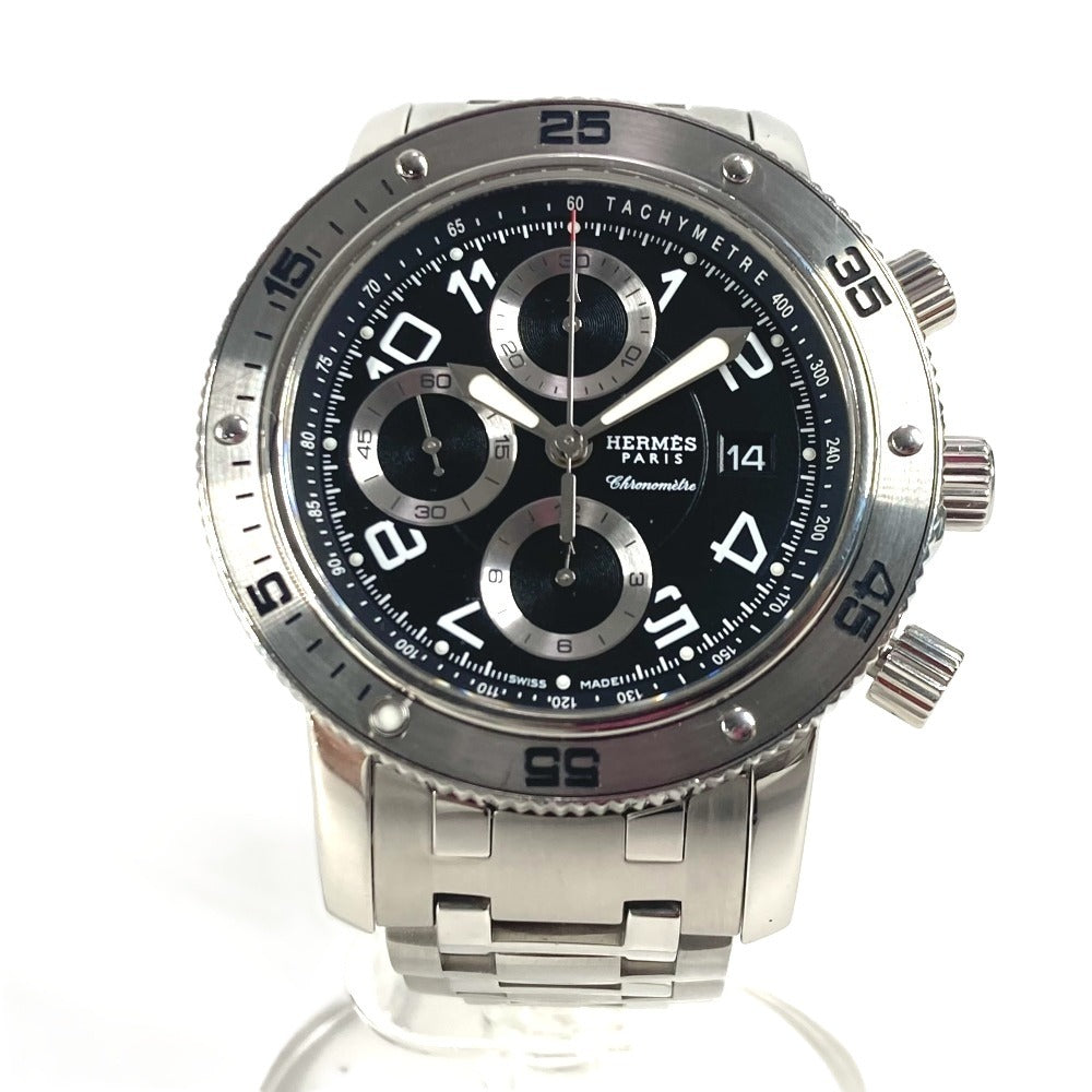 Hermes Watches Mechanical Automatic Cp2.910 Stainless Steel Black Clipper Diver Chronograph Date