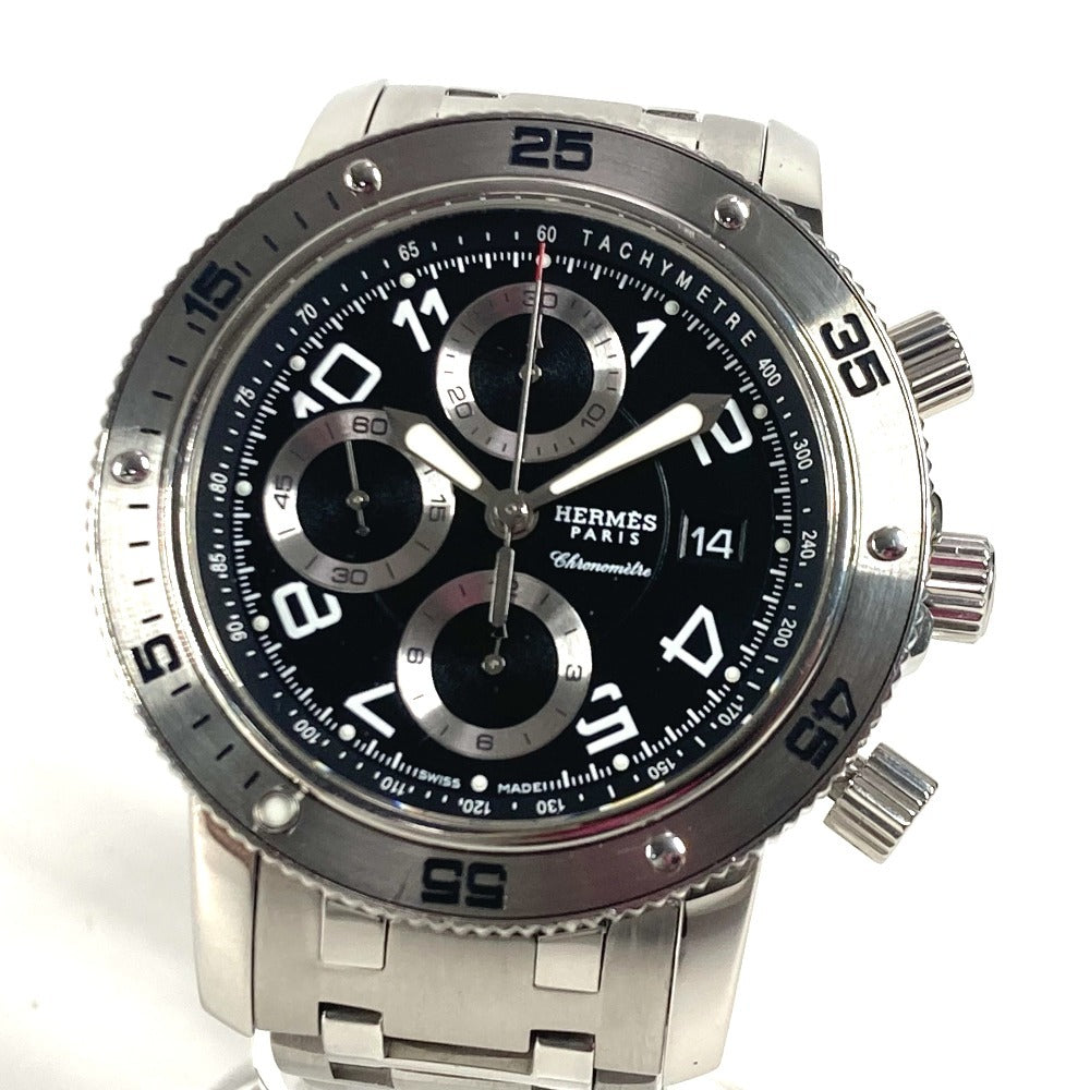 Hermes Watches Mechanical Automatic Cp2.910 Stainless Steel Black Clipper Diver Chronograph Date