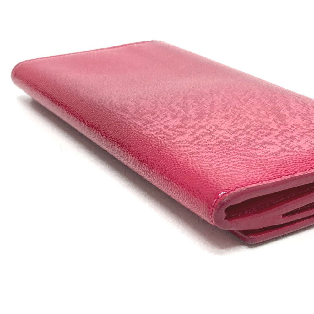 Saint Laurent Paris Long Wallet Purse 340839 Enamel Pink Logo Women