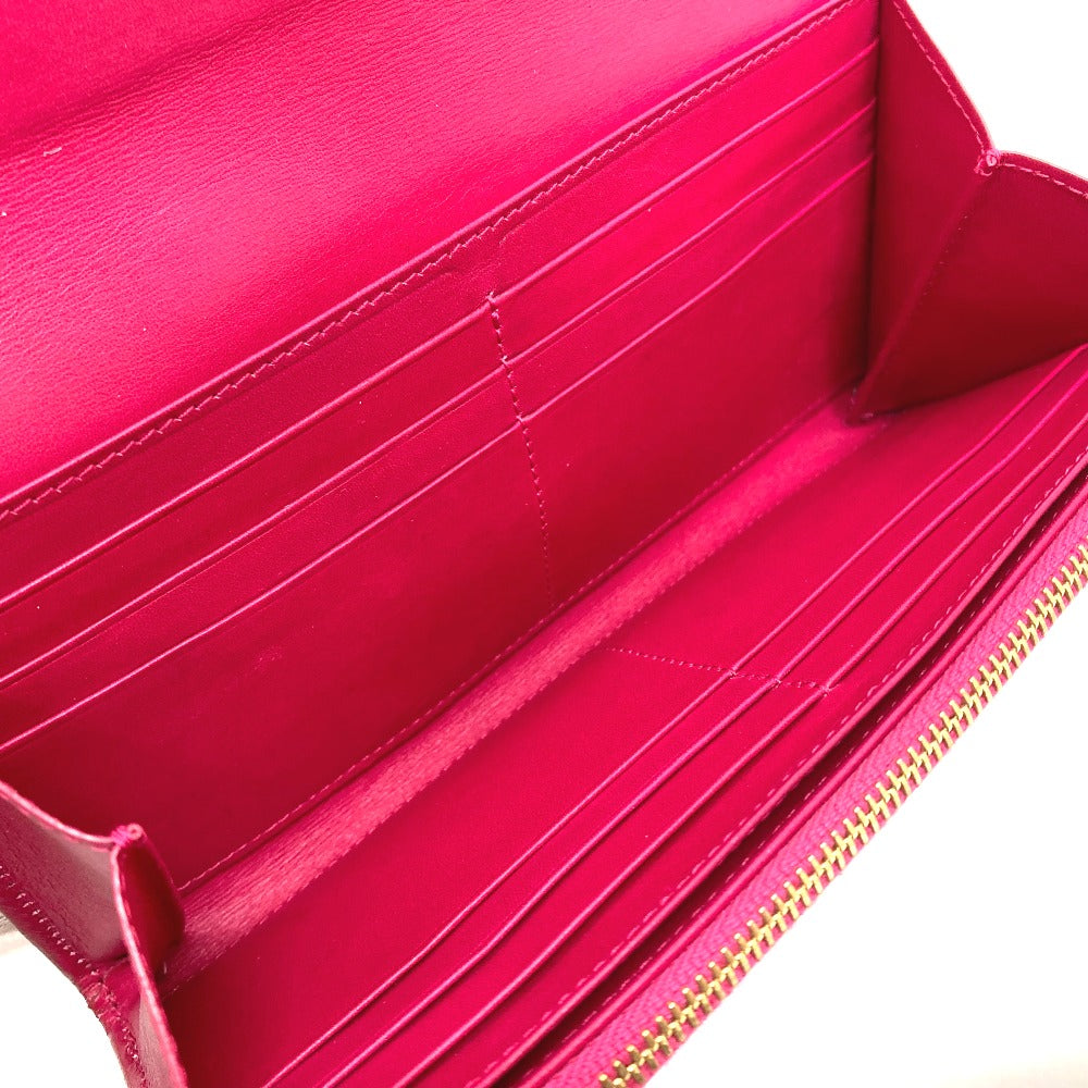 Saint Laurent Paris Long Wallet Purse 340839 Enamel Pink Logo Women