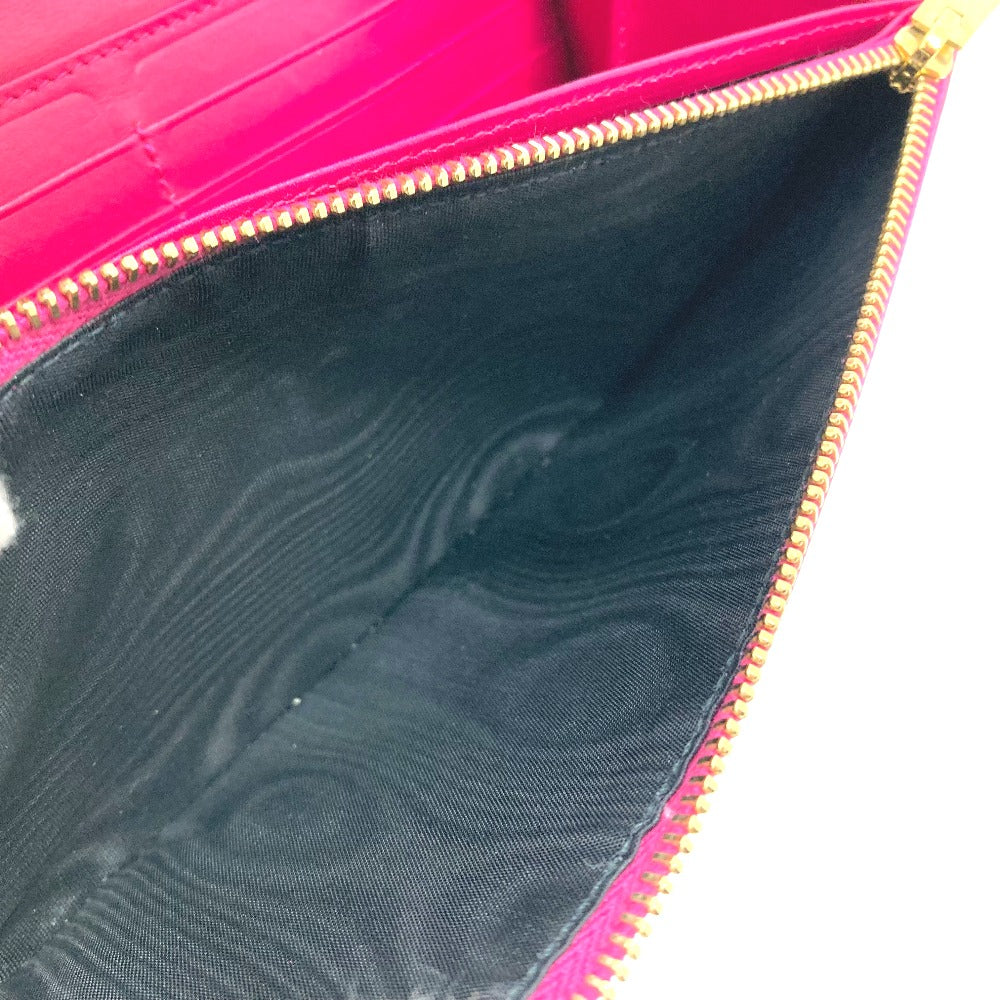 Saint Laurent Paris Long Wallet Purse 340839 Enamel Pink Logo Women