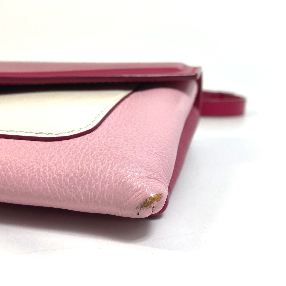 Givenchy Shoulder Bag Leather Pink X White Flap Duet Women