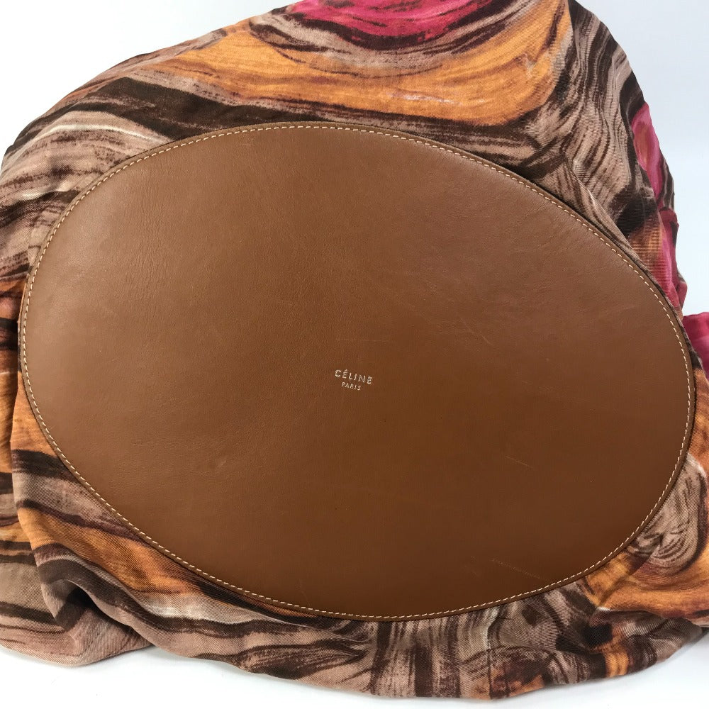Celine Shoulder Bag Silk / Leather Pink Scarf Bag