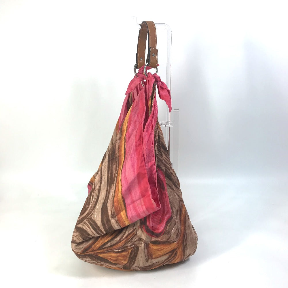Celine Shoulder Bag Silk / Leather Pink Scarf Bag
