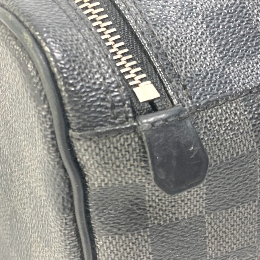 Louis Vuitton Pouch N47625 Damier Grafitto Canvas Black Damier Grafitte C Cracking Pouch Mens