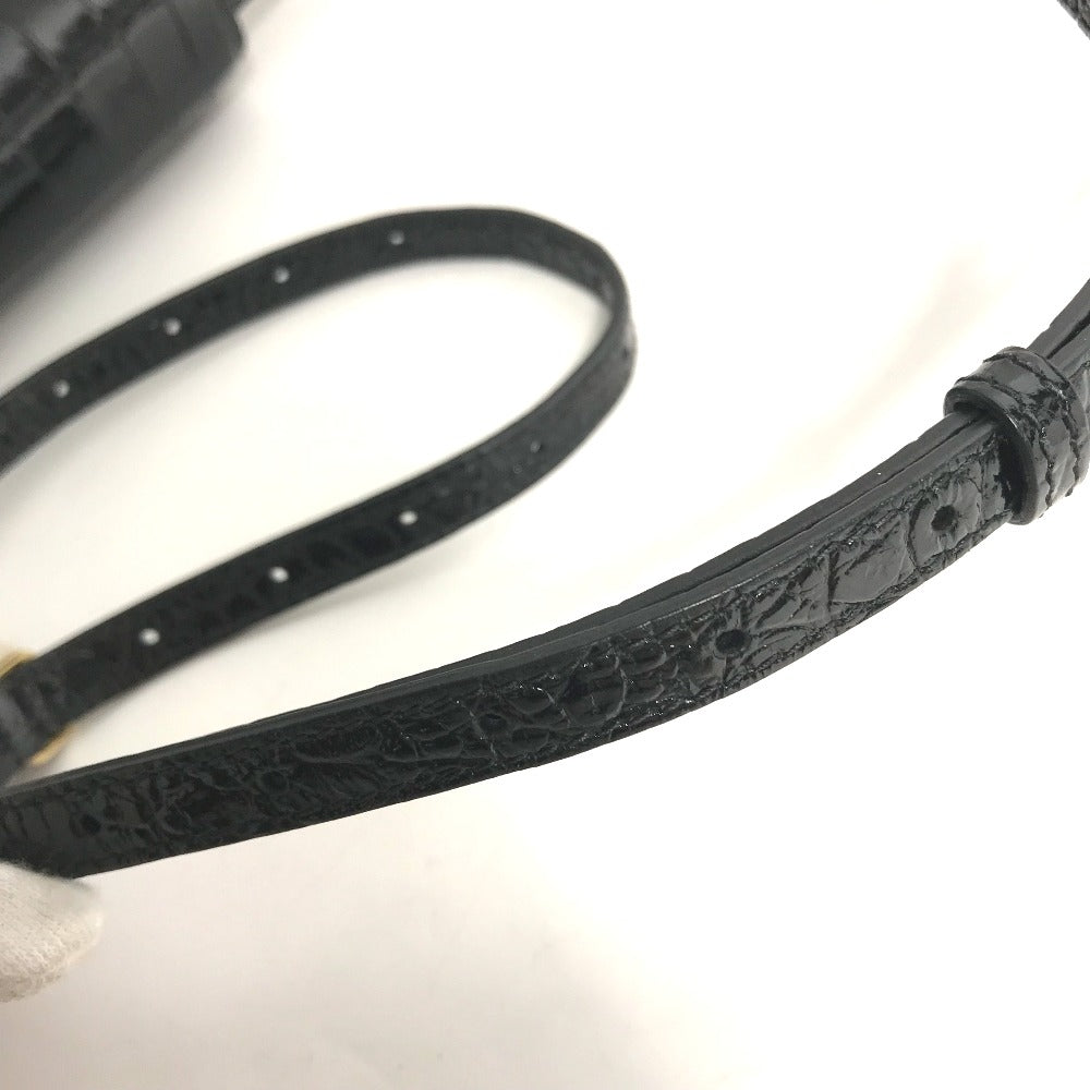 Balenciaga Shoulder Bag 592898 Embossed Leather Black 2Way Clutch Bag Pouch B Logo Quilting Women