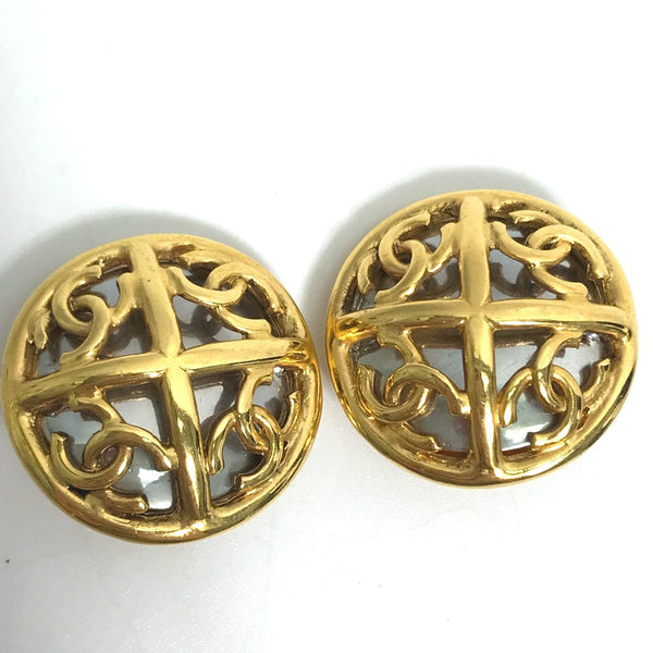 Chanel Earring Metal Gold 93P Cc Coco Mark 4