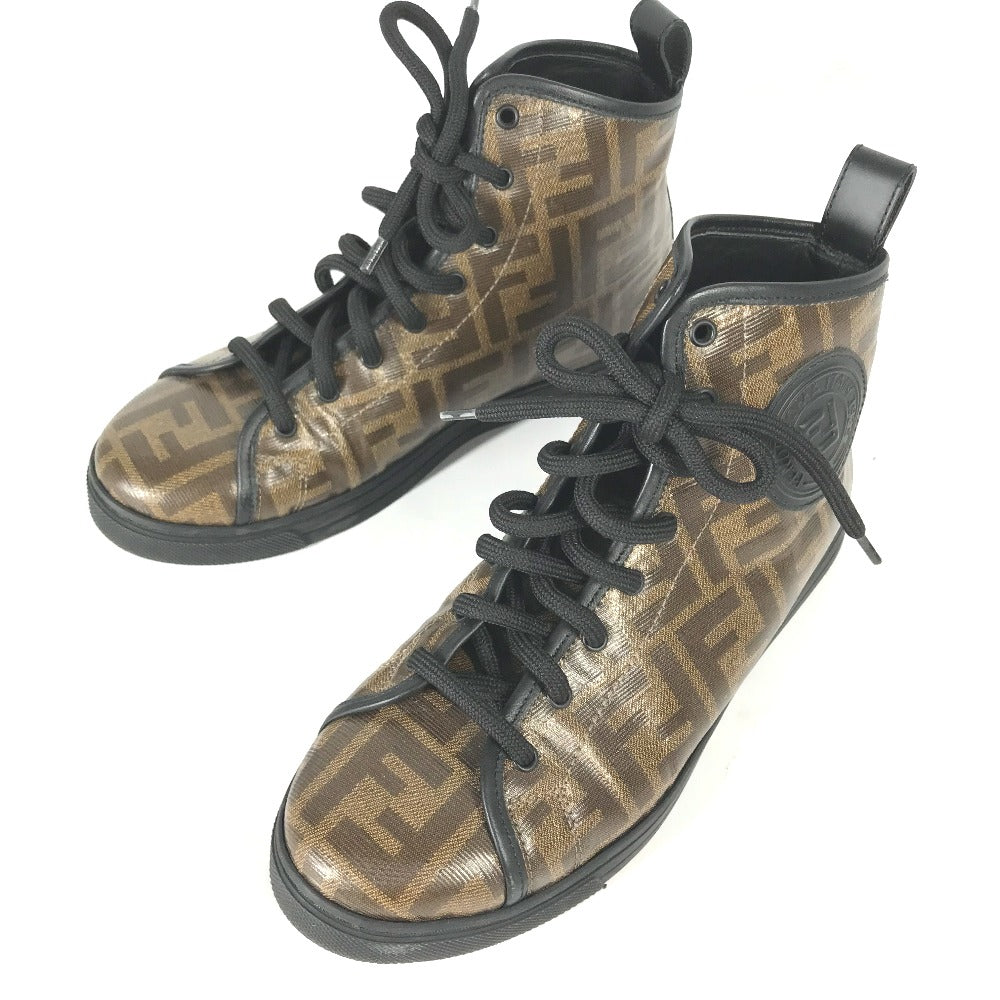 Fendi Sneakers 8E6594 Leather / Pvc Brown Shoelace Zucca Women 36