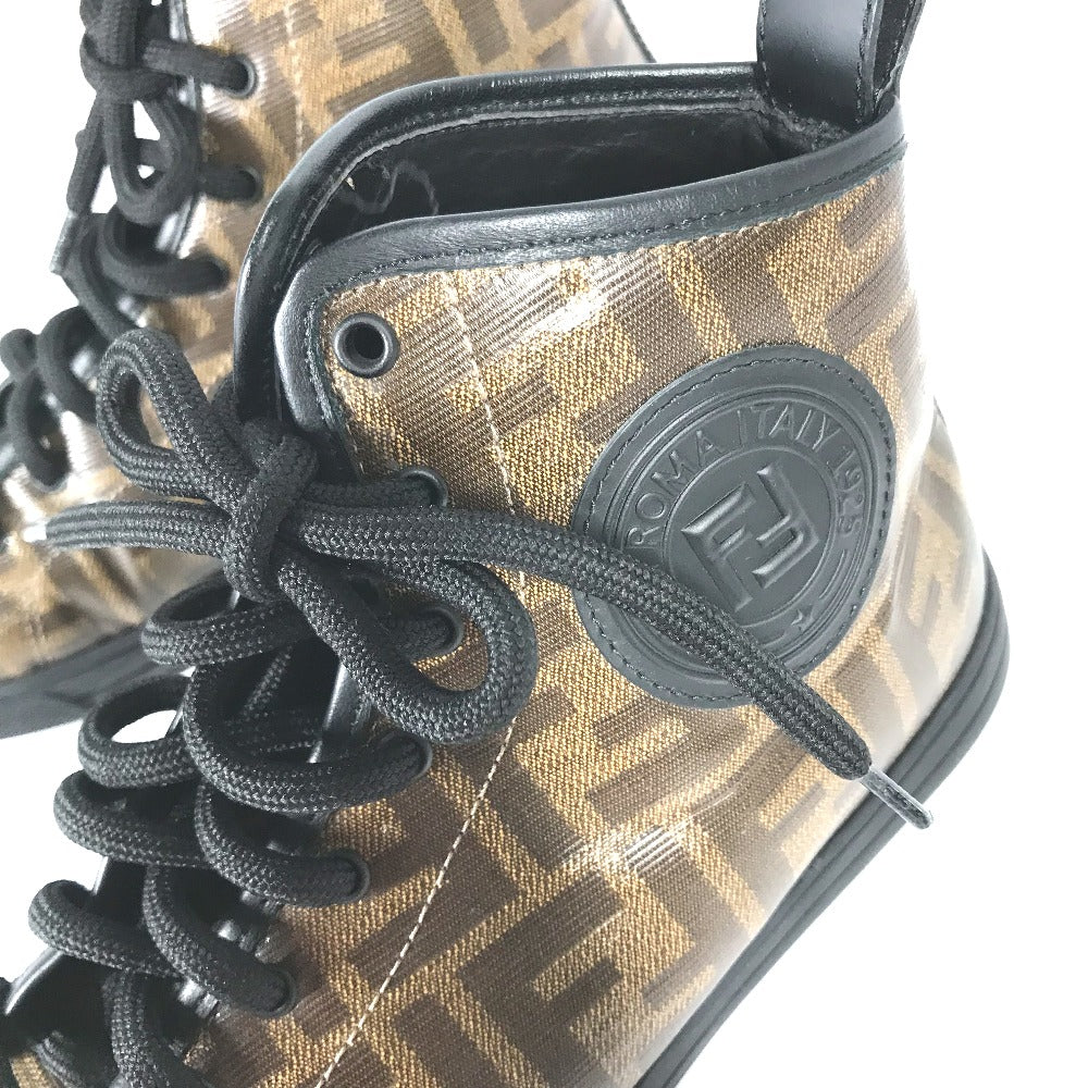 Fendi Sneakers 8E6594 Leather / Pvc Brown Shoelace Zucca Women 36