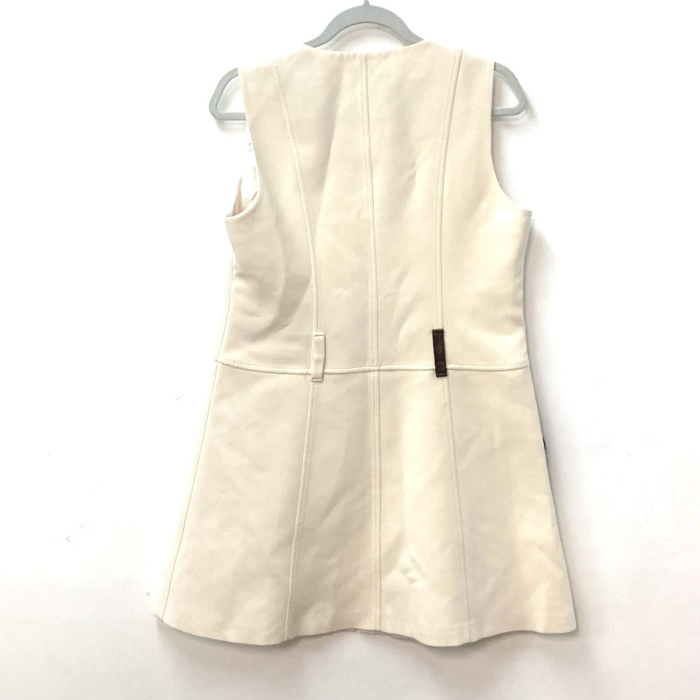 Louis Vuitton One Piece Polyester, Cotton Beige Emblem Embroidery Sleeveless Sleeveless 44