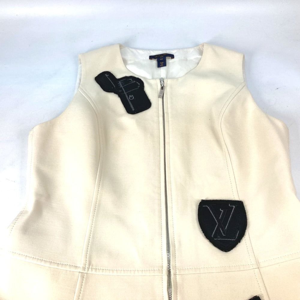 Louis Vuitton One Piece Polyester, Cotton Beige Emblem Embroidery Sleeveless Sleeveless 44