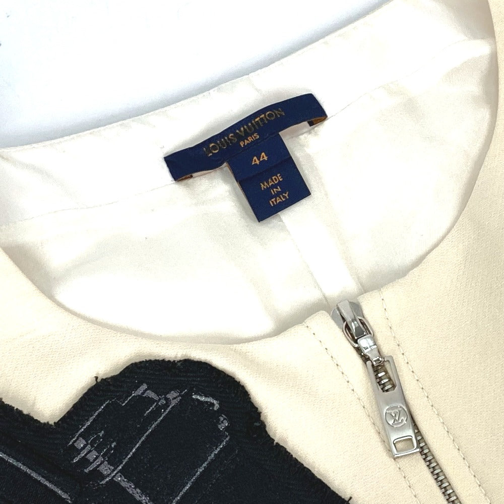 Louis Vuitton One Piece Polyester, Cotton Beige Emblem Embroidery Sleeveless Sleeveless 44