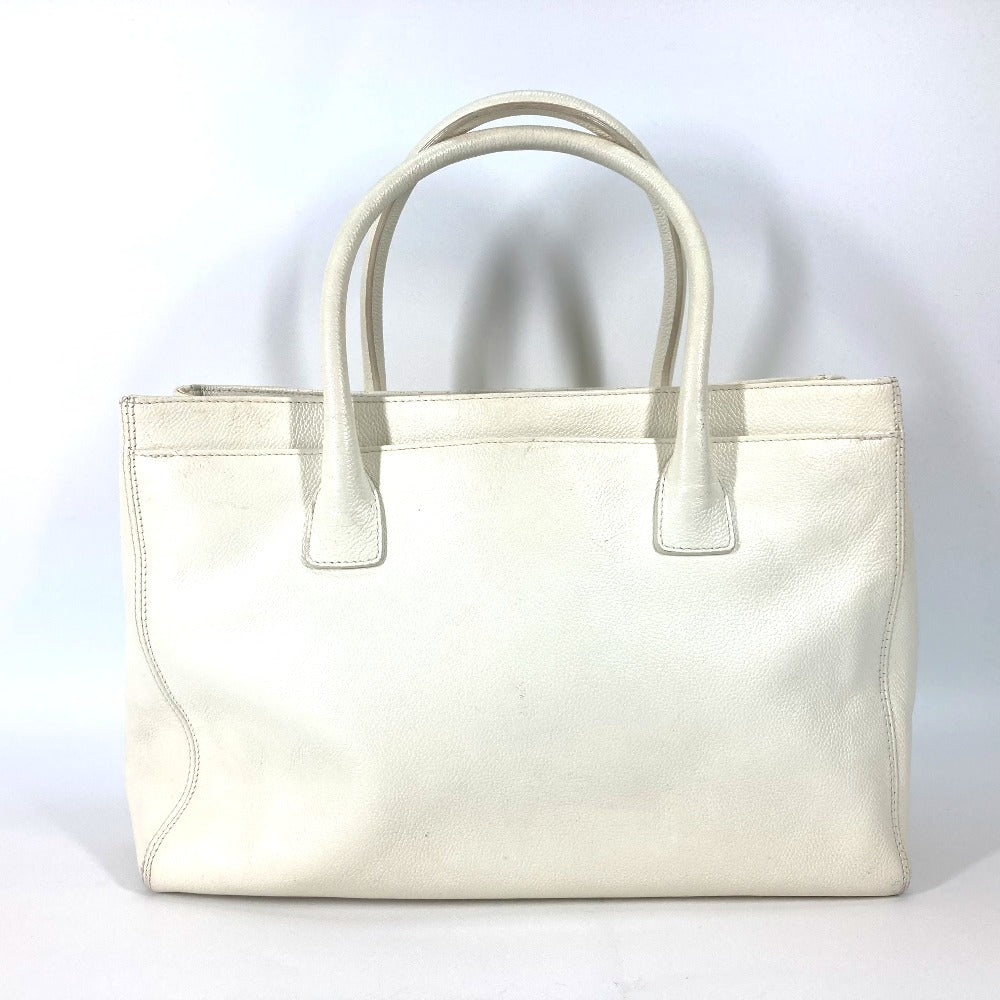 Chanel Tote Bag Caviar Skin White Type Executive Tote Women