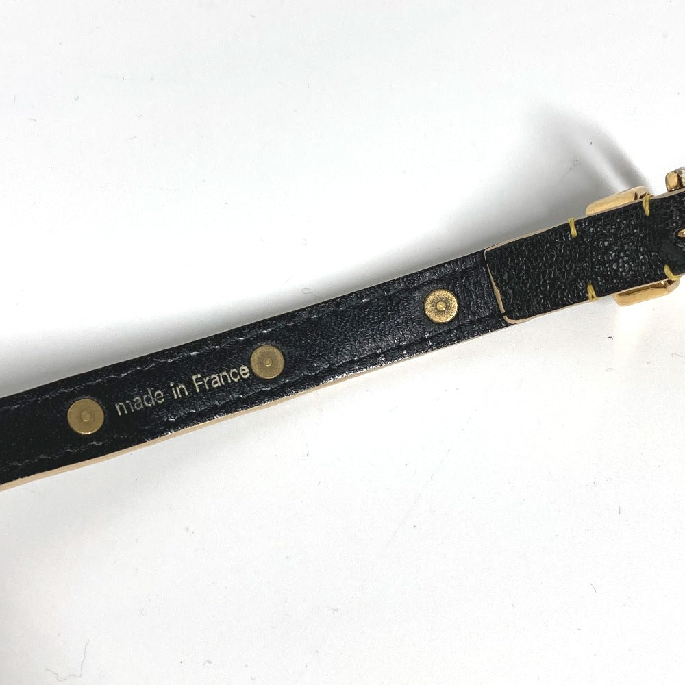 Louis Vuitton Bracelet M91844 Suhari Leather Black Suhari Studs Brasserie Double Tour Women