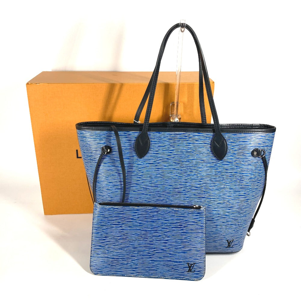 Louis Vuitton Shoulder Bag M51053 Epi Leather Blue Epi Denim Neverfull Mm Women