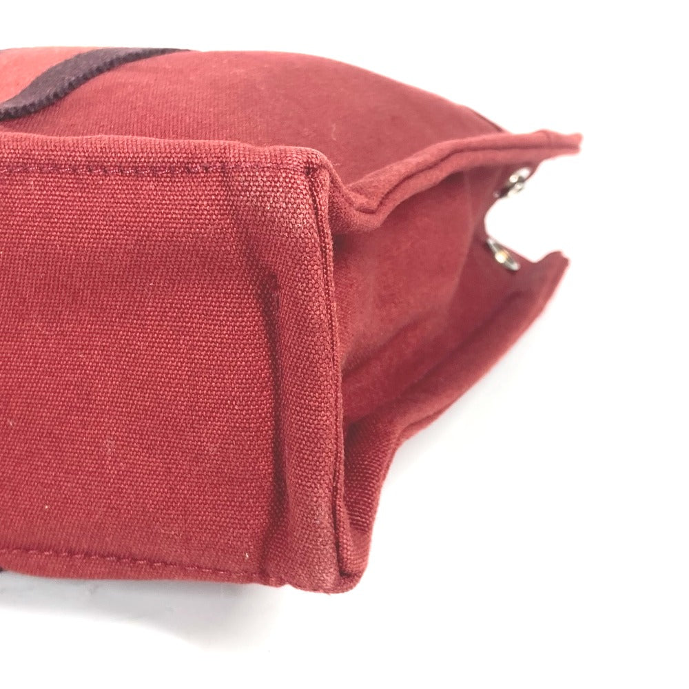 Hermes Handbag Canvas Red Fool Toepm Women