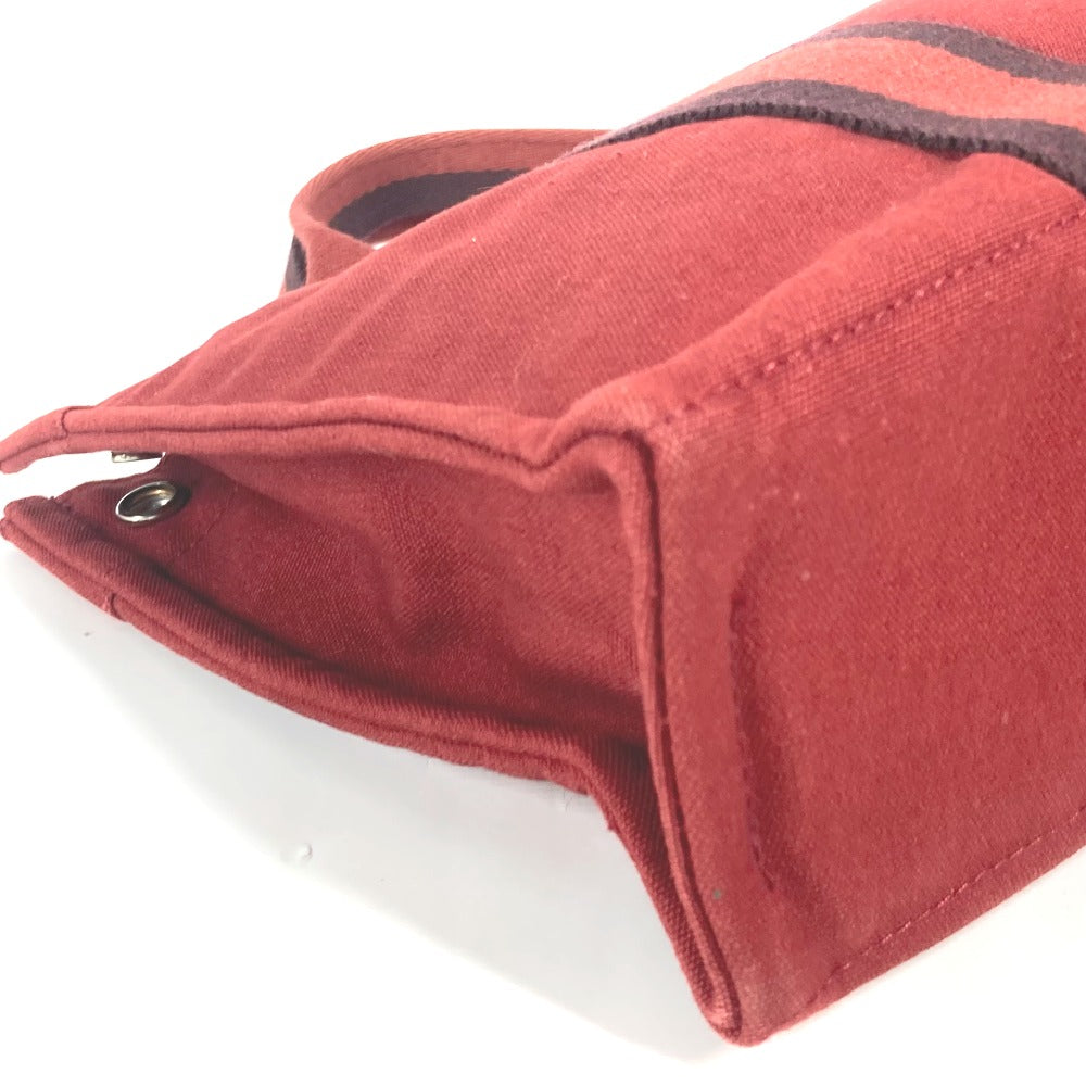 Hermes Handbag Canvas Red Fool Toepm Women